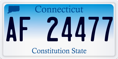 CT license plate AF24477