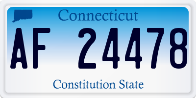 CT license plate AF24478
