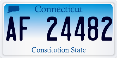 CT license plate AF24482