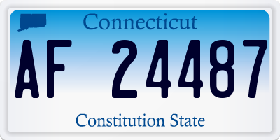 CT license plate AF24487