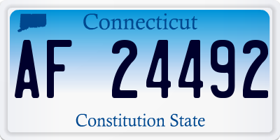 CT license plate AF24492