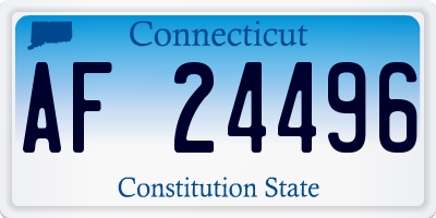 CT license plate AF24496