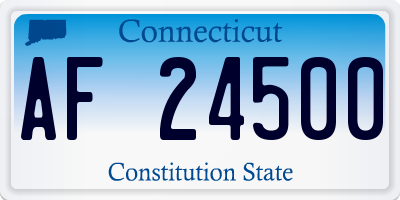 CT license plate AF24500