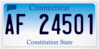 CT license plate AF24501