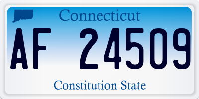 CT license plate AF24509