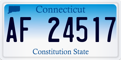 CT license plate AF24517