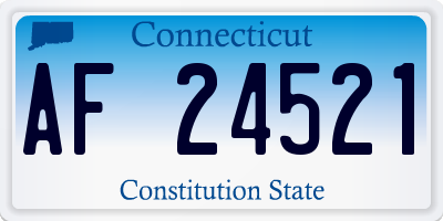 CT license plate AF24521