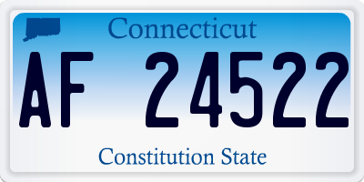 CT license plate AF24522
