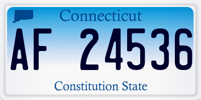 CT license plate AF24536