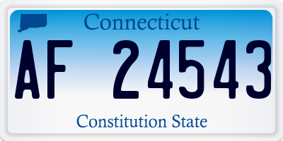 CT license plate AF24543