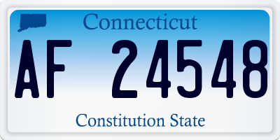 CT license plate AF24548