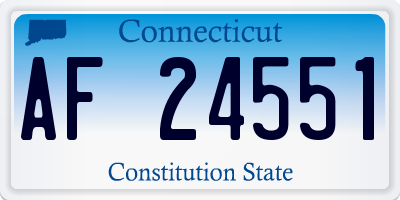 CT license plate AF24551