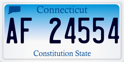 CT license plate AF24554
