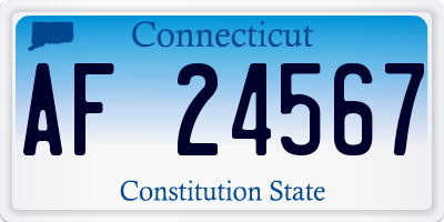 CT license plate AF24567