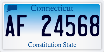 CT license plate AF24568