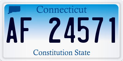 CT license plate AF24571