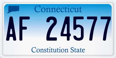 CT license plate AF24577