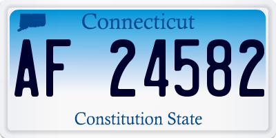 CT license plate AF24582