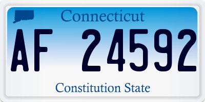 CT license plate AF24592