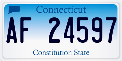 CT license plate AF24597