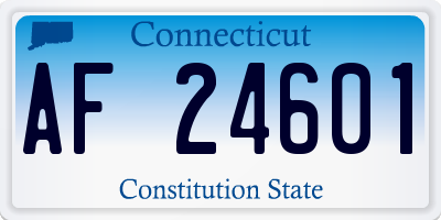 CT license plate AF24601