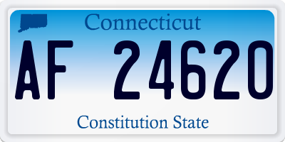 CT license plate AF24620