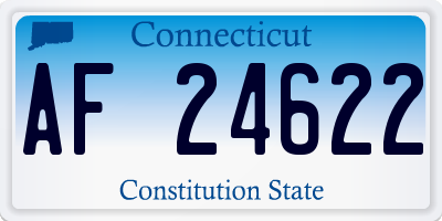 CT license plate AF24622