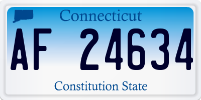 CT license plate AF24634