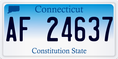 CT license plate AF24637