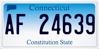 CT license plate AF24639