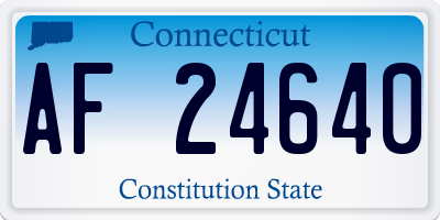 CT license plate AF24640