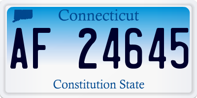 CT license plate AF24645