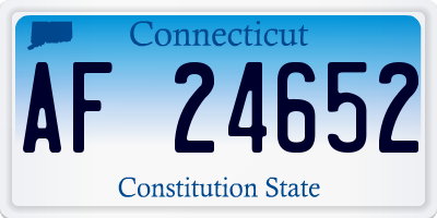 CT license plate AF24652