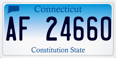 CT license plate AF24660