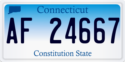 CT license plate AF24667
