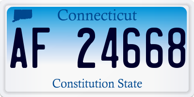 CT license plate AF24668