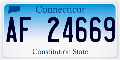 CT license plate AF24669