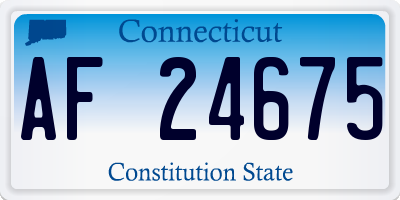 CT license plate AF24675