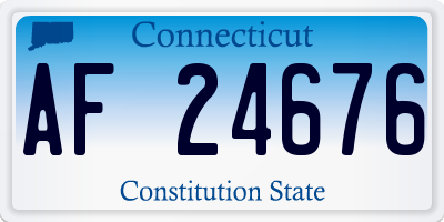CT license plate AF24676