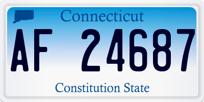 CT license plate AF24687