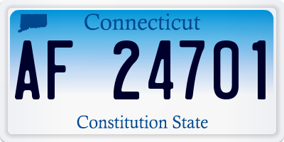 CT license plate AF24701