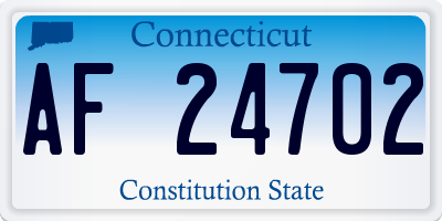 CT license plate AF24702