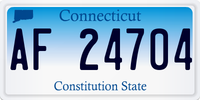 CT license plate AF24704