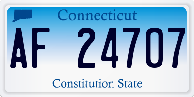 CT license plate AF24707