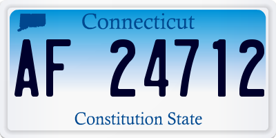 CT license plate AF24712