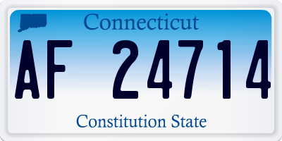 CT license plate AF24714