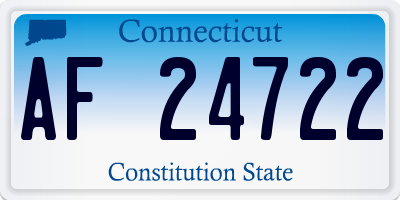 CT license plate AF24722