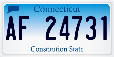CT license plate AF24731