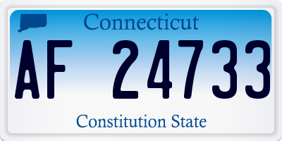 CT license plate AF24733