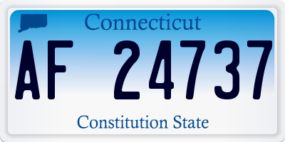 CT license plate AF24737